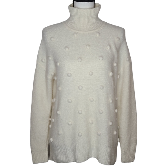 Madewell Snowglobe Bobble Turtleneck Sweater E5170 Small Oversized NWT